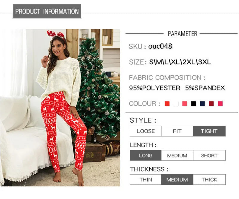 Christmas Leggings  Fashion Milu Deer Printing Festival Ultra Soft Brushed Pants Ankle Length Black Deals