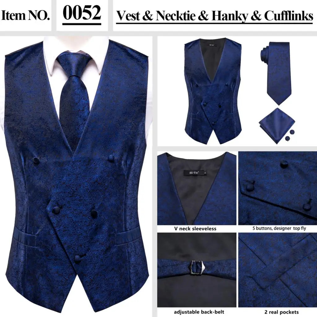 Men’s Silk Jacquard Suit Vest Set