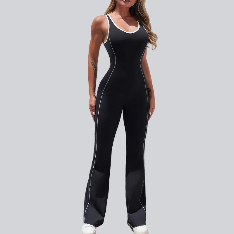 Seamless Backless Yoga Jumpsuit Set