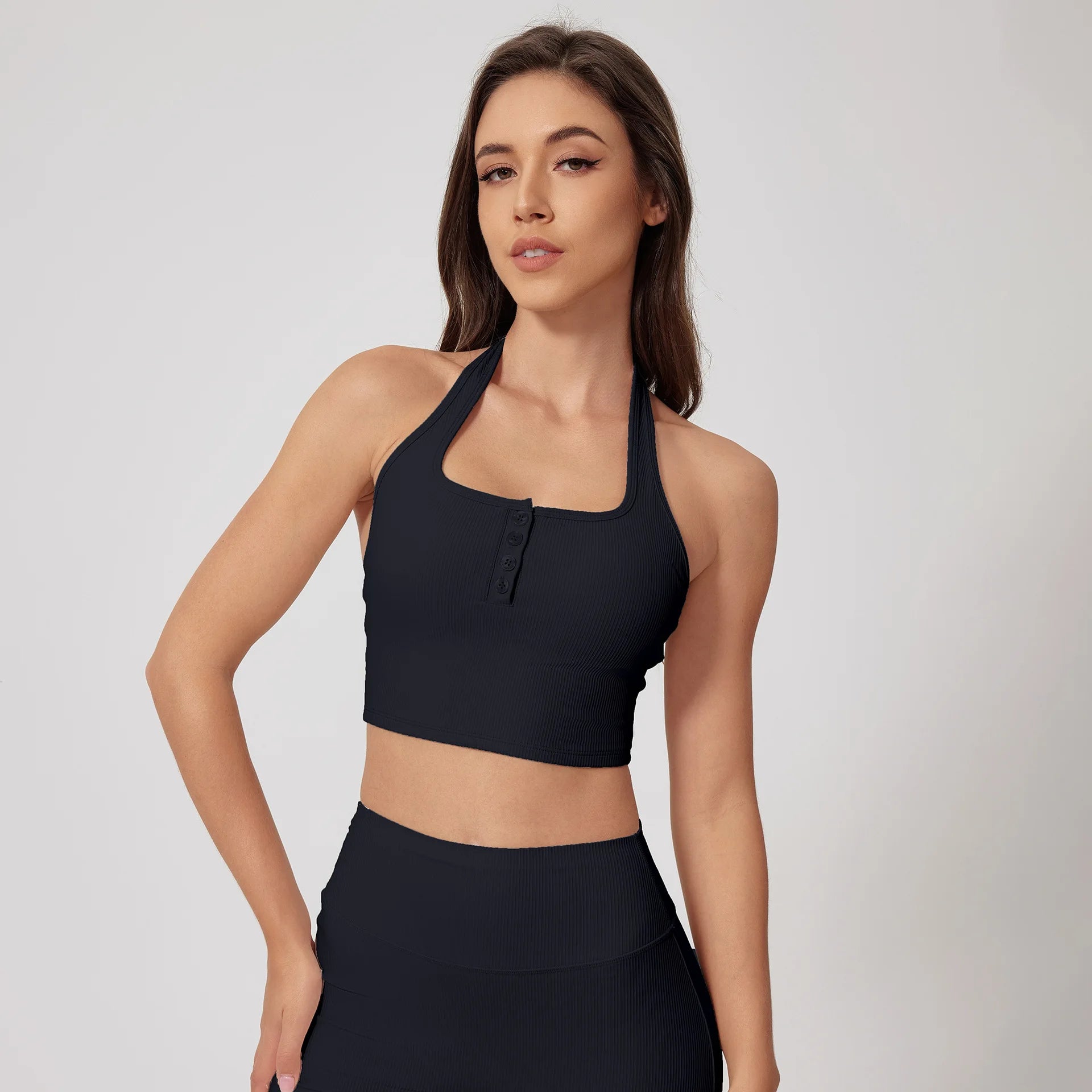 High-Stretch 3-Piece Workout Set with Flare Pants