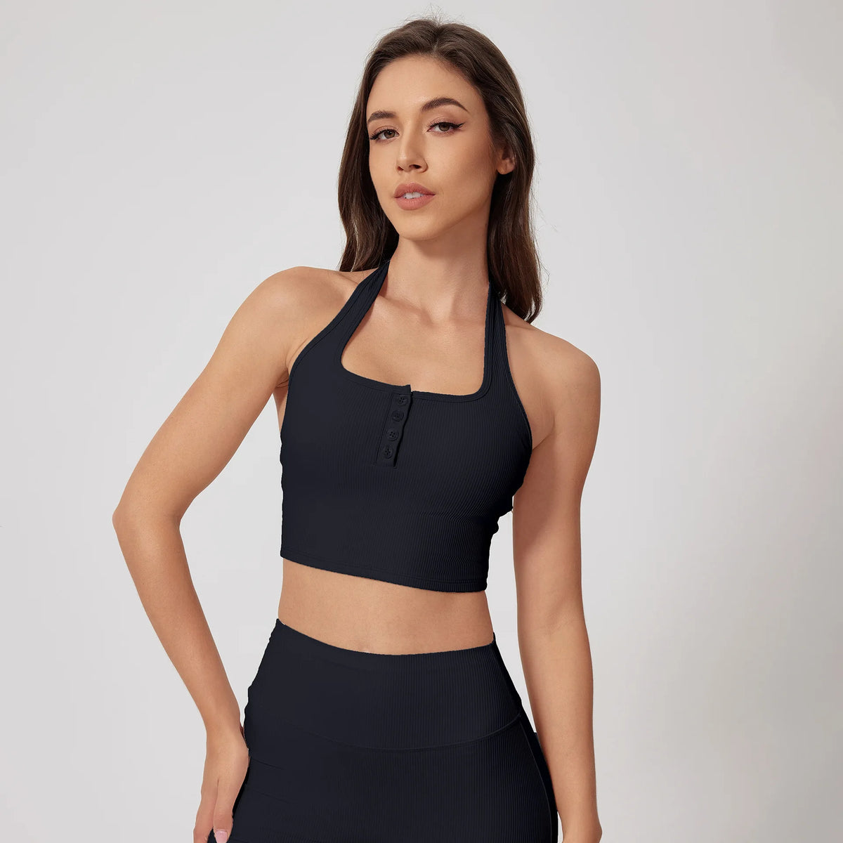 High-Stretch 3-Piece Workout Set with Flare Pants