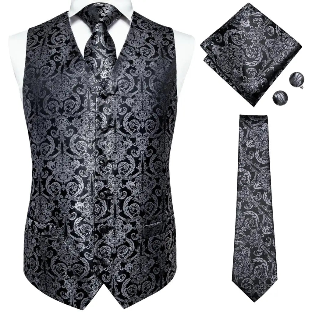 Men’s Silk Jacquard Suit Vest Set