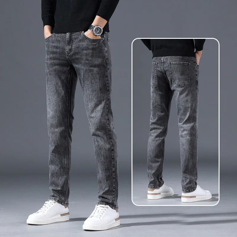 Men’s Stretch Denim Straight-Leg Jeans
