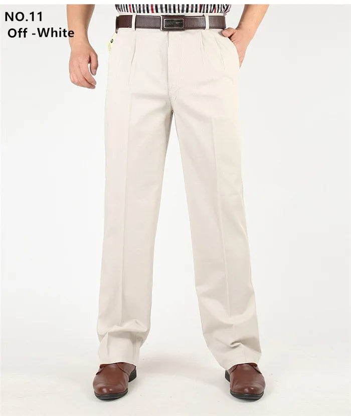 Summer Cotton Straight Office Trousers