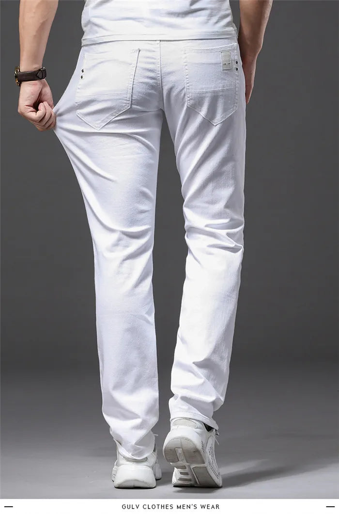 Slim Fit White Stretch Jeans