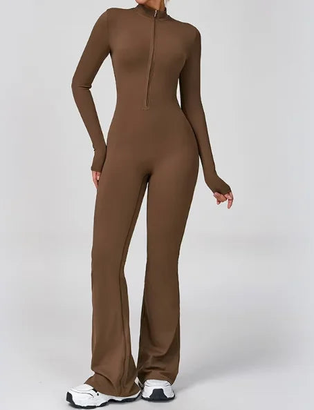 Sleek Active Zipper Performance Bodysuit