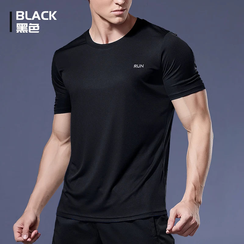 Men's Fitness Gym T Shirts 2020 Shirt Homme Running Men Designer Quick Dry T-Shirts Running Slim Fit Tops Tees Sport Muscle Tee