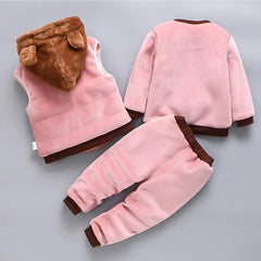 Fleece Hooded Baby Outfit Set