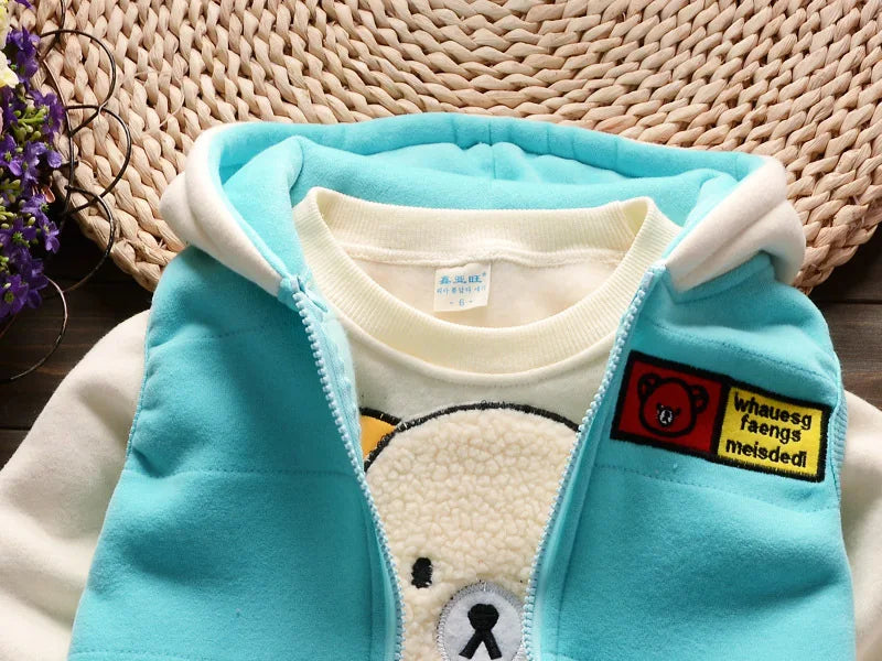 Fleece Hooded Baby Outfit Set