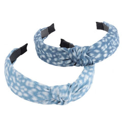Tie Dye Blue Jean Knotted Headband
