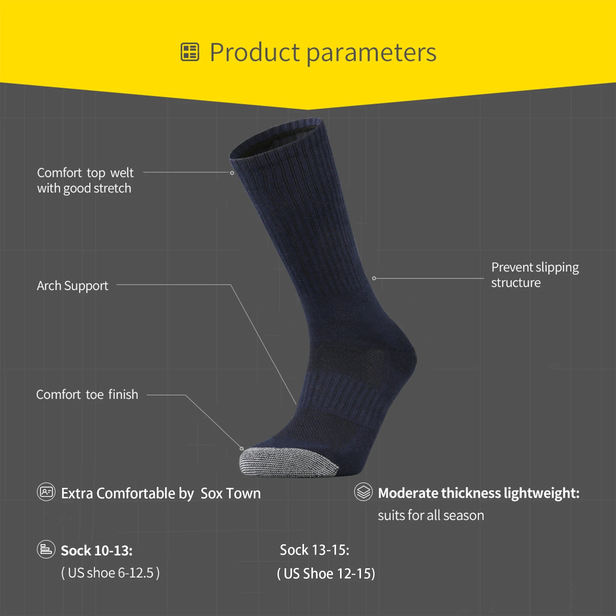 Navy Cushioned Training Crew Socks