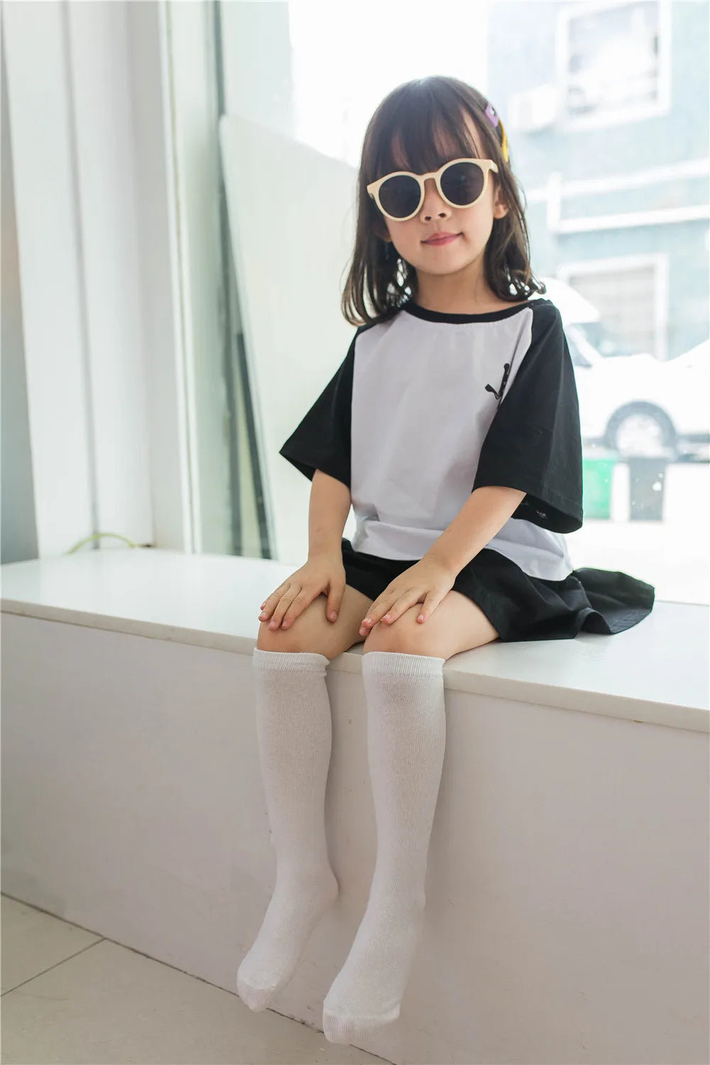 Kids Knee High Cotton Socks