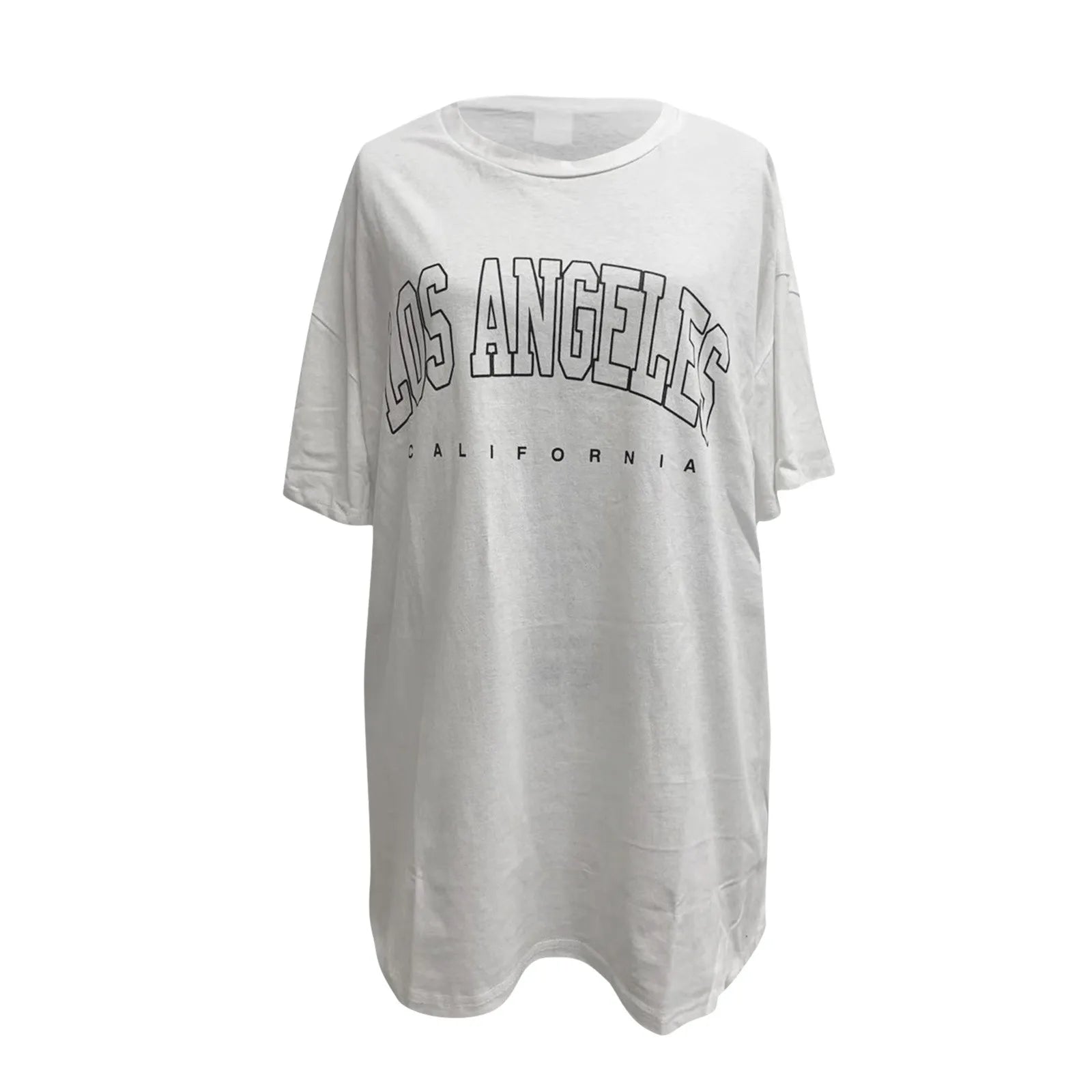 Fashion Women's T-shirts LOS ANGELES Letter Prints T Shirt Women 2021 O-Neck Oversized Loose Short Sleeve Summer Tops Streetwear