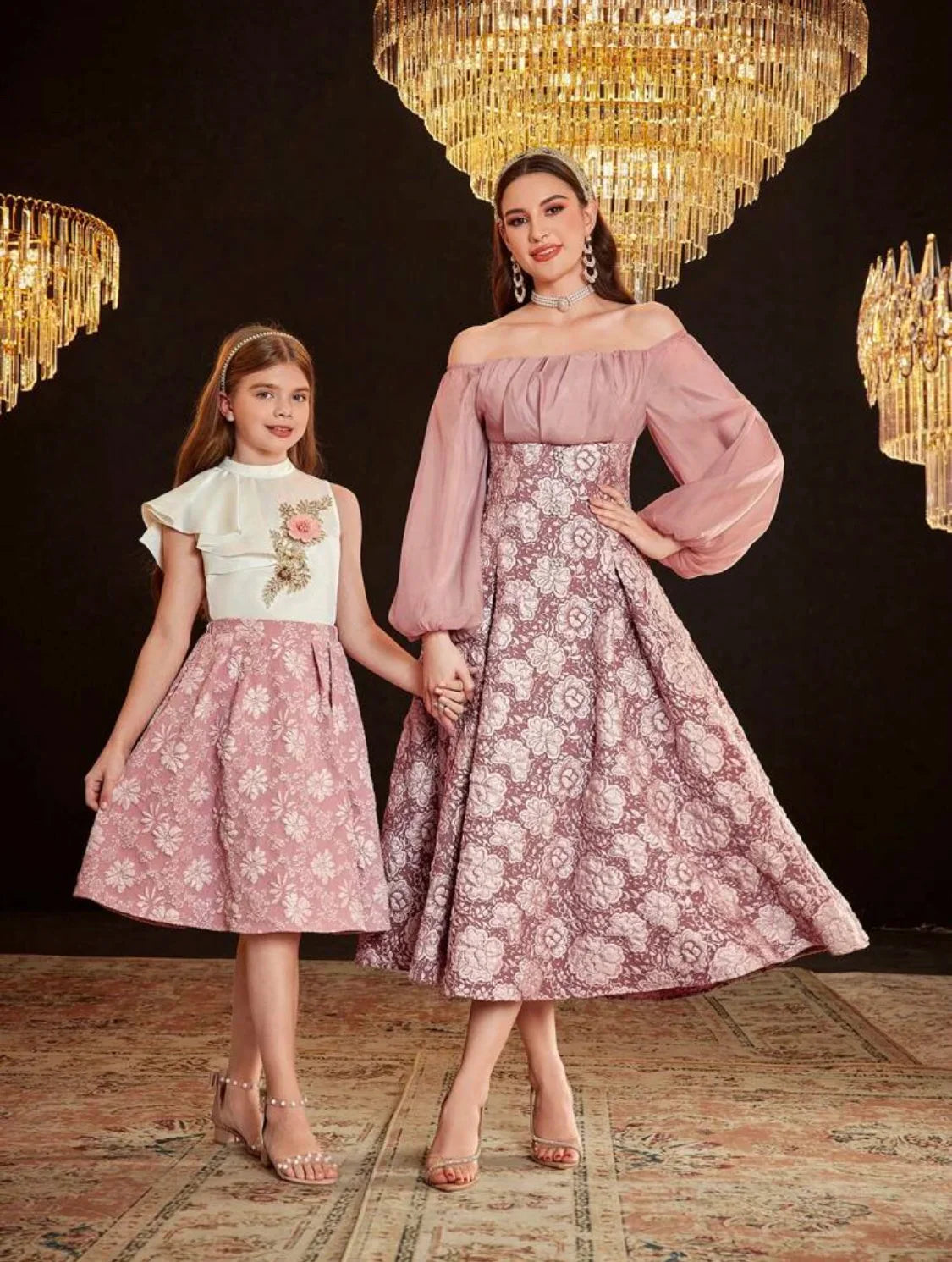 Floral Woven Polyester Jacquard Fabric