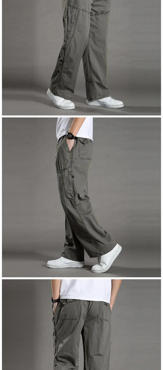 Loose Cotton Cargo Work Pants