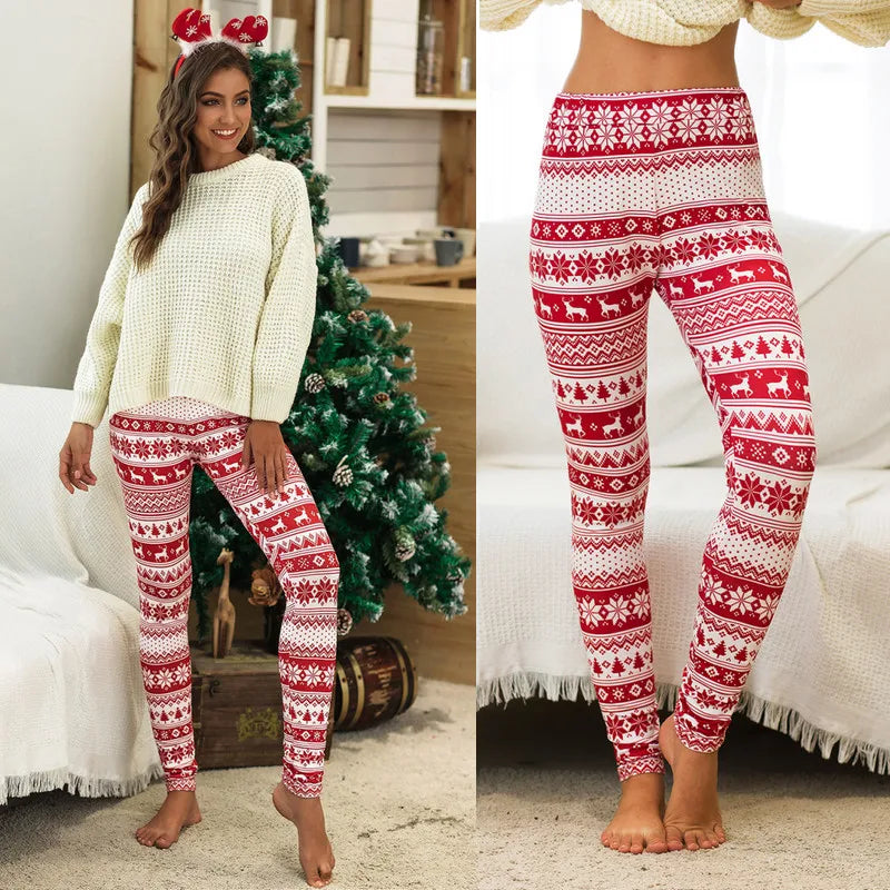 Christmas Leggings  Fashion Milu Deer Printing Festival Ultra Soft Brushed Pants Ankle Length Black Deals