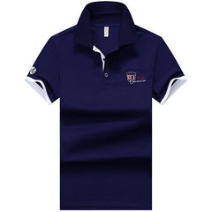 Polo Shirt Men Summer New Men's Short-Sleeved Polo Shirt Mens Embroidery Synthetic Fiber Fabric Youth Casual Business Polo Shirt