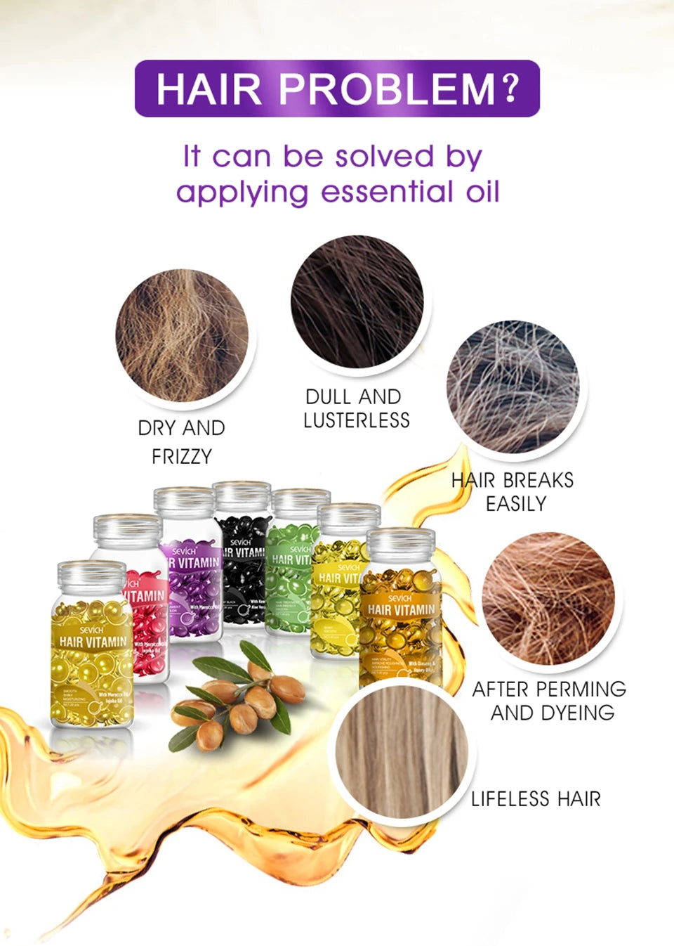 Keratin Vitamin Hair Oil Capsules