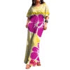 Polynesian Print Half-Sleeve Romper