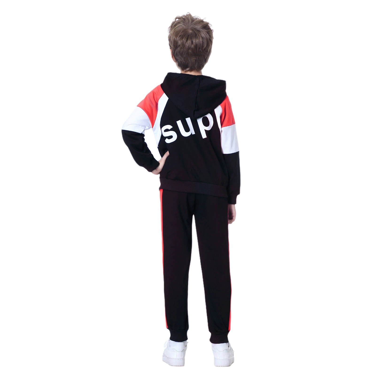 Kids Tracksuits,Teen Boys School Sweatsuits,Fashion Cotton Hooded Tops + Pants Set,Soft Children's Long Sleeve Sportswear