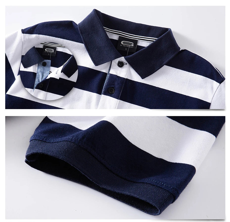 Contrast Stripe Summer Polo Shirt