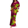 Polynesian Print Half-Sleeve Romper