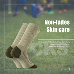 3 Pack Men's Merino Wool Cushion Crew Socks for Outdoor Hiking Hike Trail Performance Moisture Wicking Lightweight All Seasons