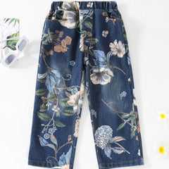 Printed Korean Style Girls Jeans