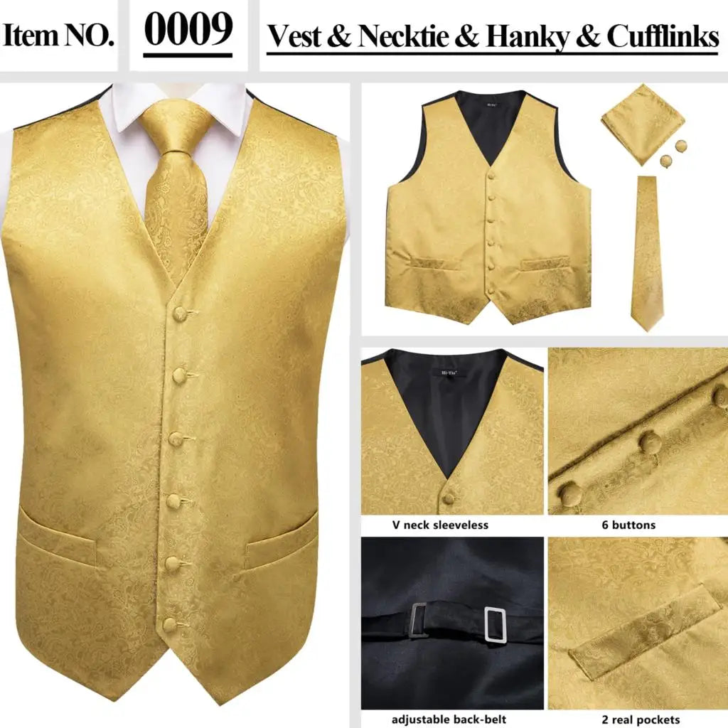 Men’s Silk Jacquard Suit Vest Set