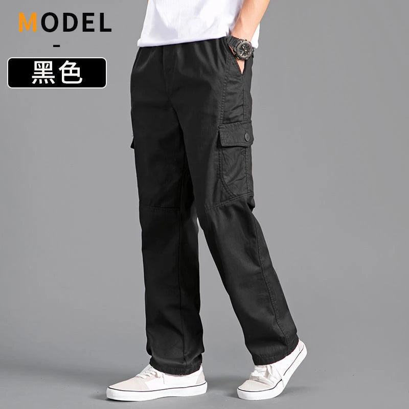Loose Cotton Cargo Work Pants
