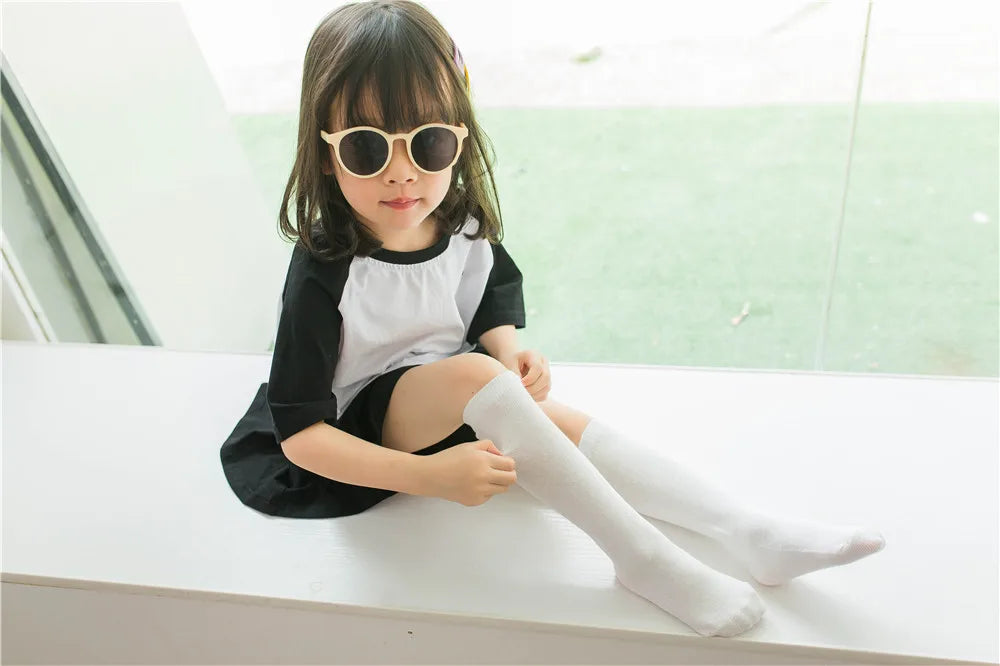 Kids Knee High Cotton Socks