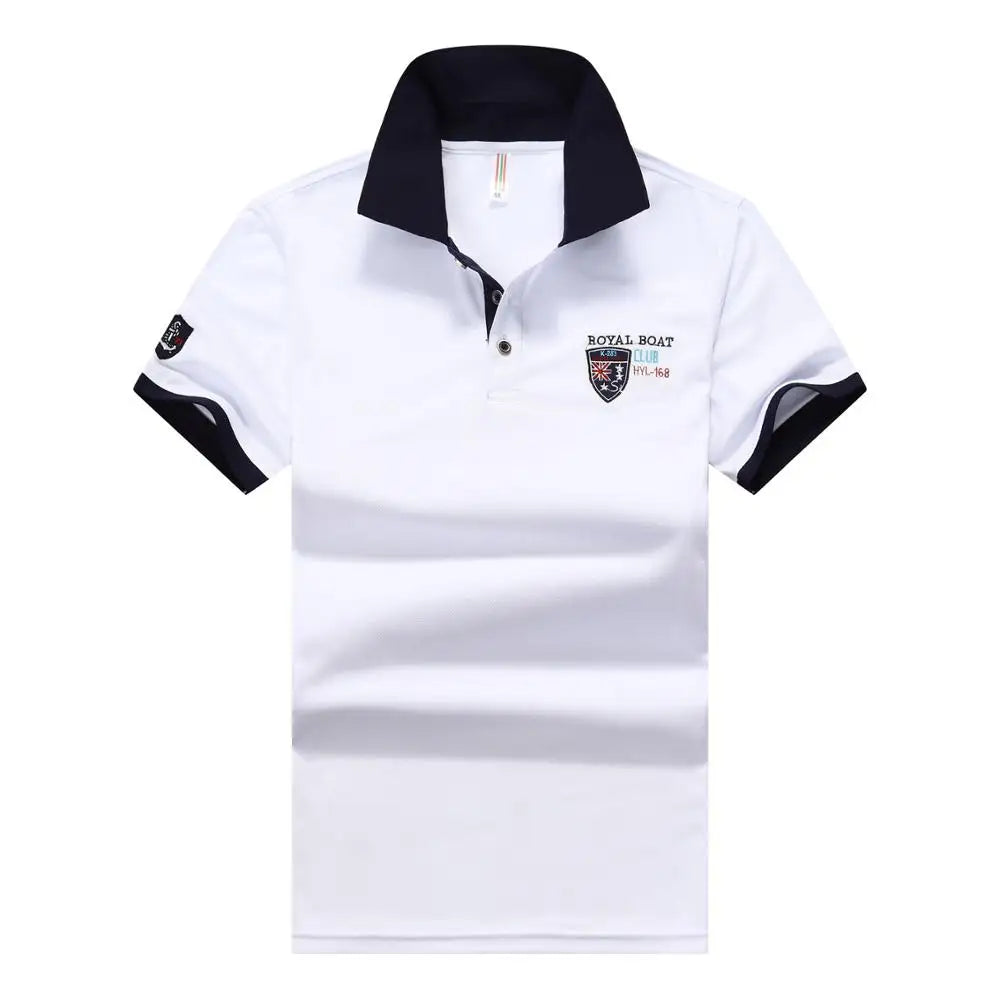 Polo Shirt Men Summer New Men's Short-Sleeved Polo Shirt Mens Embroidery Synthetic Fiber Fabric Youth Casual Business Polo Shirt