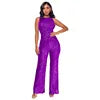 Elegant High-Waisted Sequin Jumpsuit