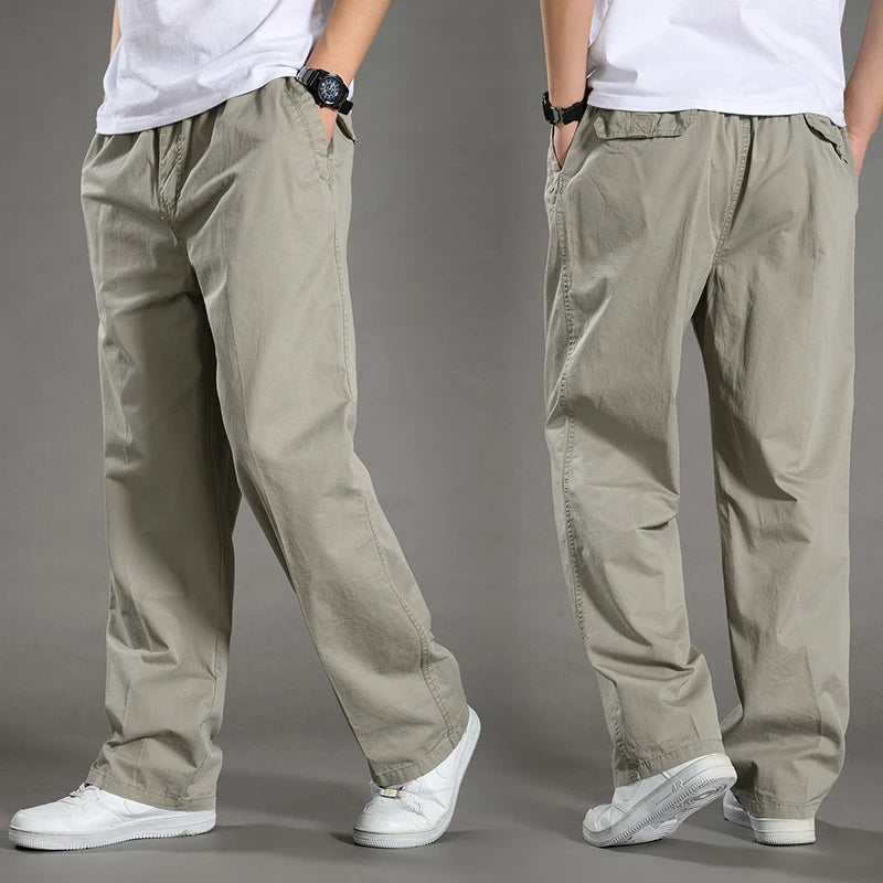 Loose Cotton Cargo Work Pants