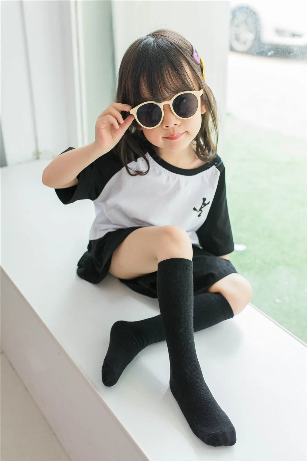Kids Knee High Cotton Socks