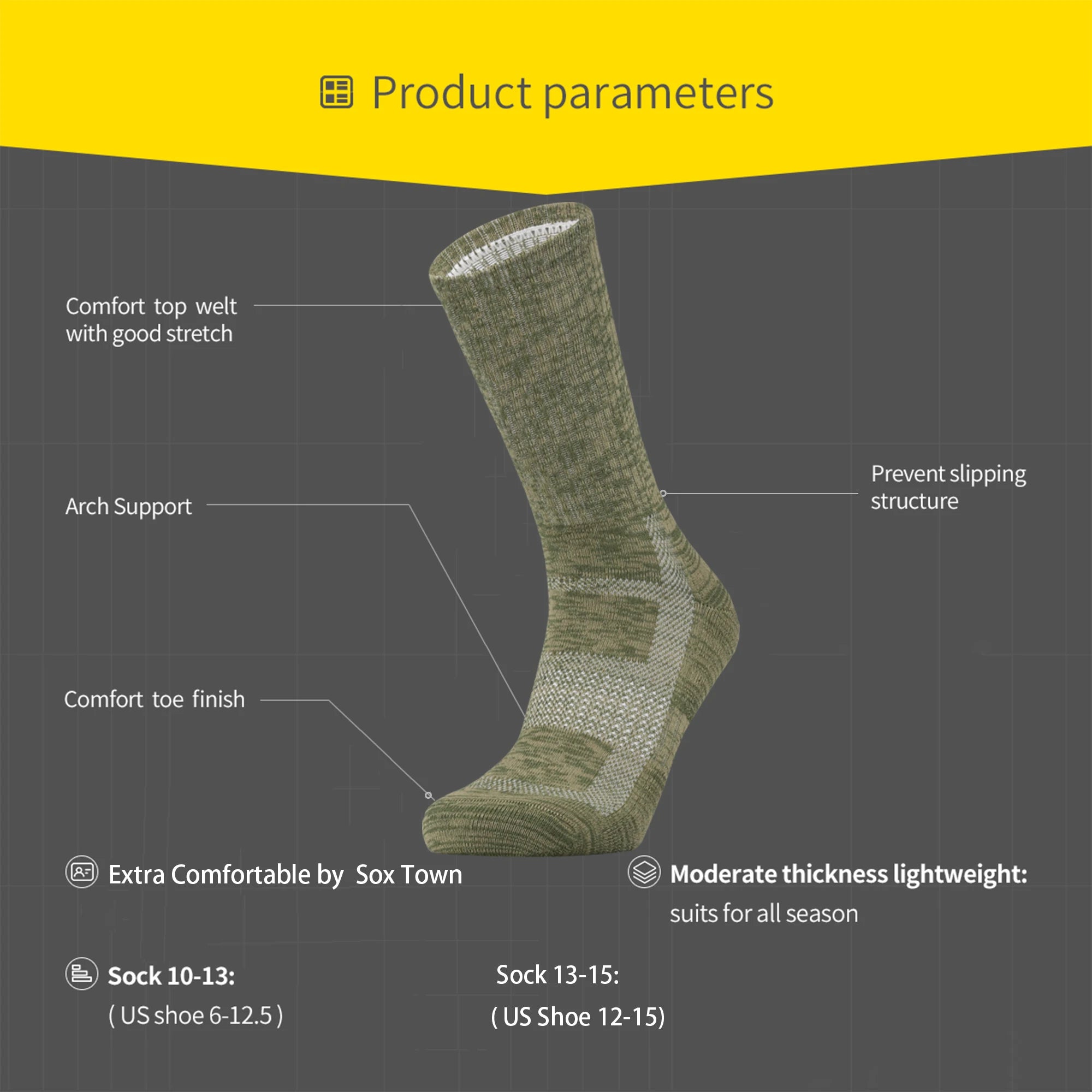 Unisex Cushioned Training Crew Socks