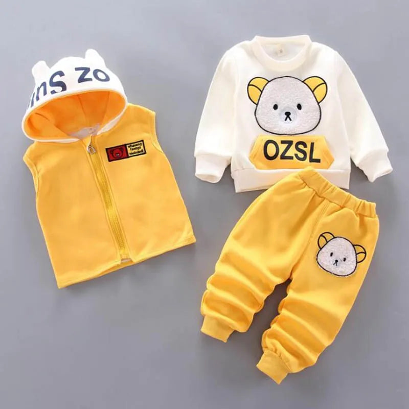 Fleece Hooded Baby Outfit Set