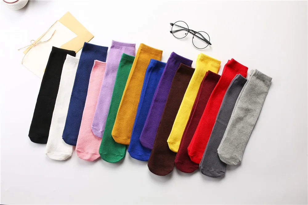 Kids Knee High Cotton Socks