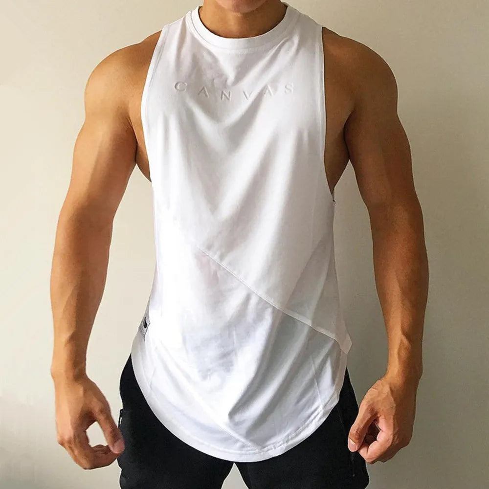 NEW Bodybuilding Sport Tank Tops Men Gym Fitness Workout Sleeveless Shirt Male Stringer Singlet Casual Fashion Undershirt Vest