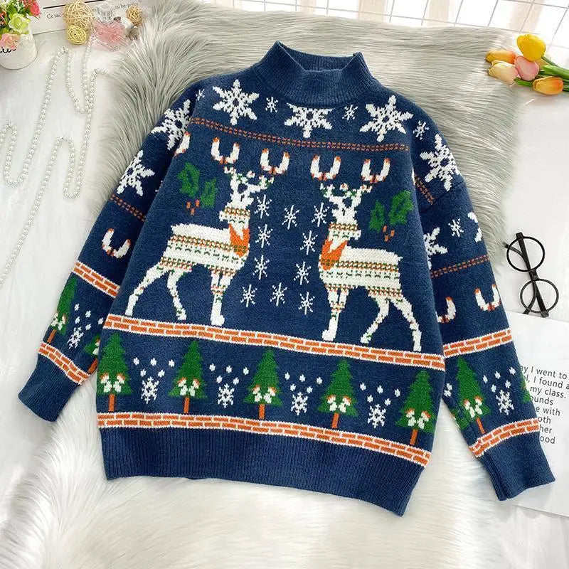 Christmas Loose Knit Pullover Sweater