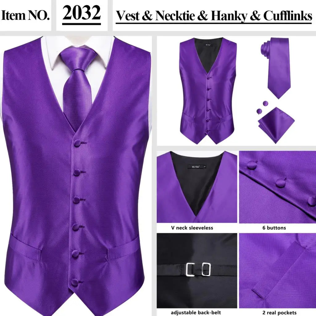 Men’s Silk Jacquard Suit Vest Set