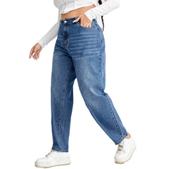 Washed Straight Denim Jeans