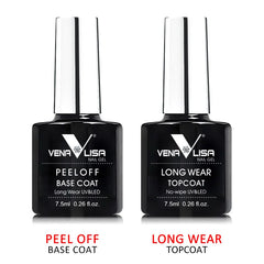 VENALISA New Arrival Long Wear Tempered Nowipe Top Coat Easy Peel Off Water Base Coat Basic Nail Gel Polish Enamel Varnish Gels