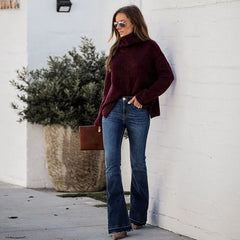 Wide Leg Flared Denim Jeans