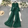 V-Neck Lantern Sleeve Jumpsuit