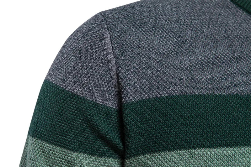 Spliced Cotton Knit Pullover