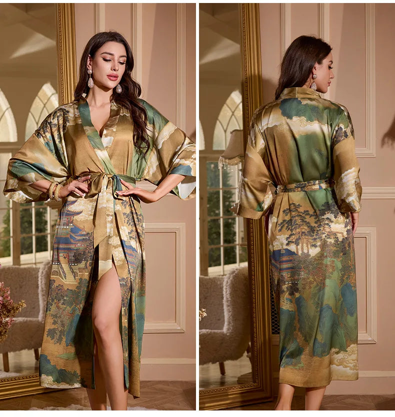 Luxury Summer Silk Bath Robe