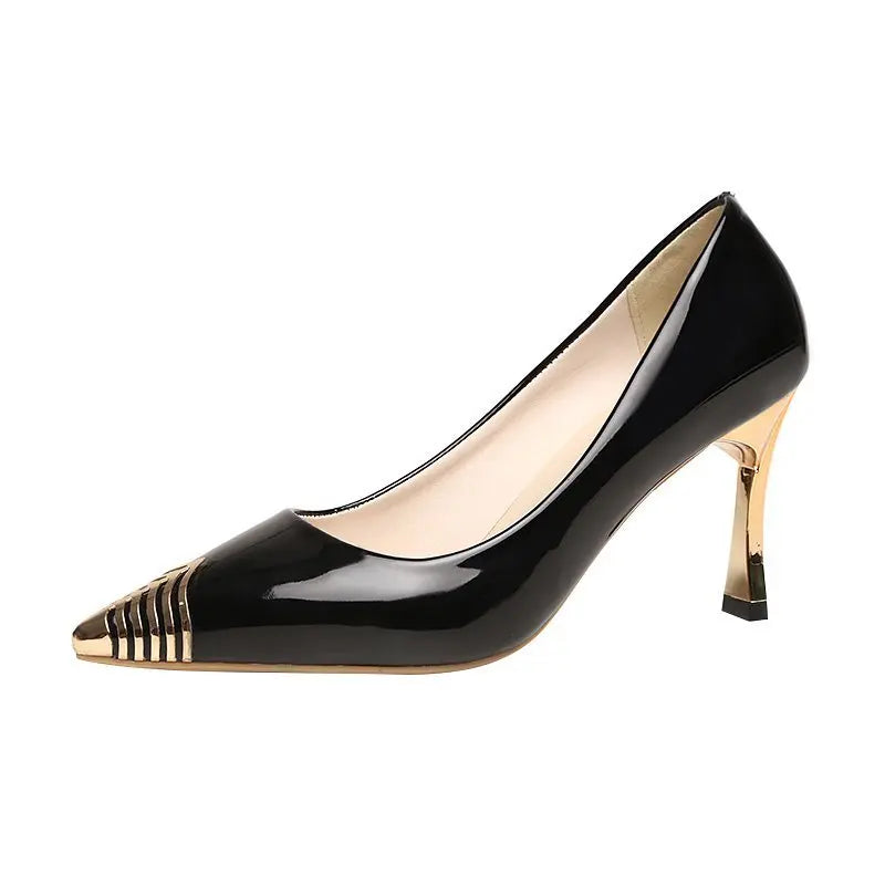 High Heels Women's Stiletto Heels 2020 Autumn New All-match Women's Shoes Black Sexy Temperament Pointed Toe Single Shoes Women
