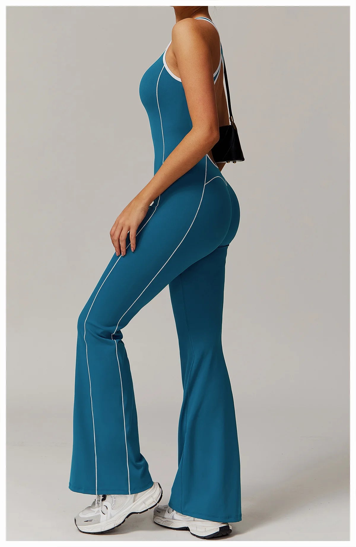 Sleek Back Hollow Bodysuit Jumpsuit