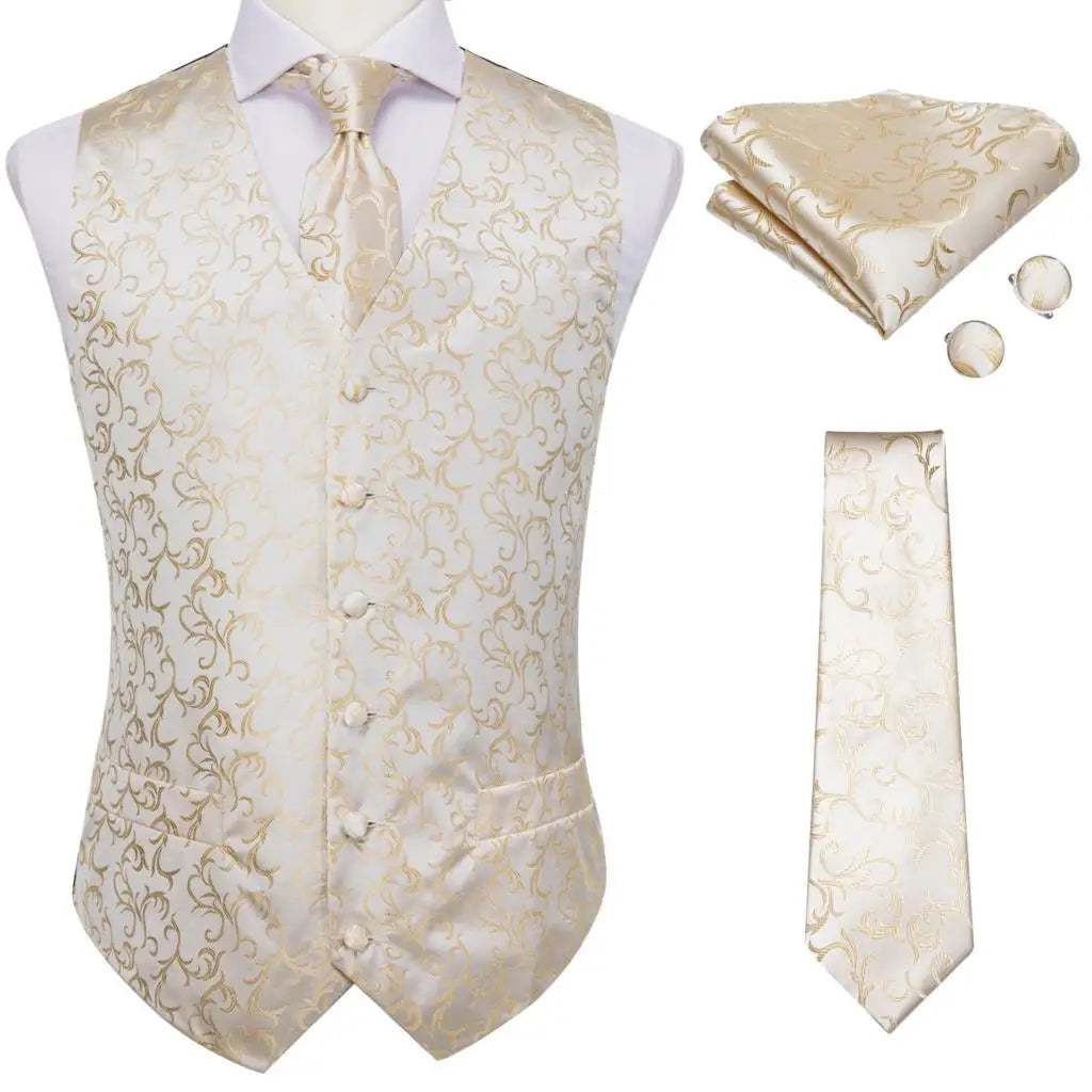 Men’s Silk Jacquard Suit Vest Set